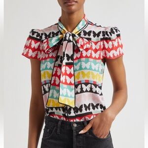 Alice and Olivia Butterfly Print Women's Top